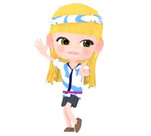 盆踊りをする外国人のイラスト