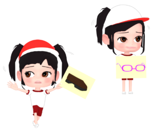 借り物競走をする女の子のイラスト