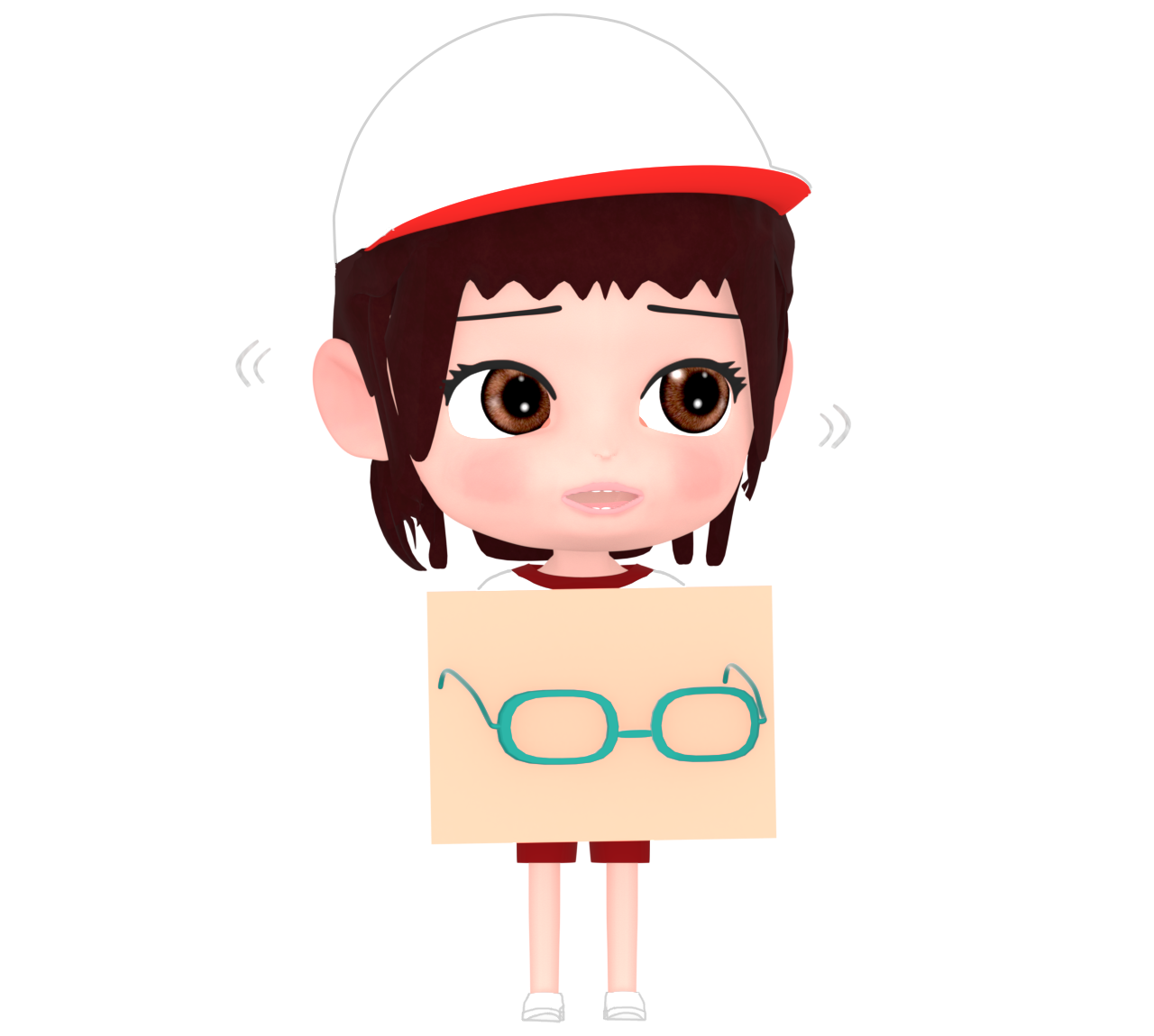 借り物競争でメガネを探す女の子のイラスト