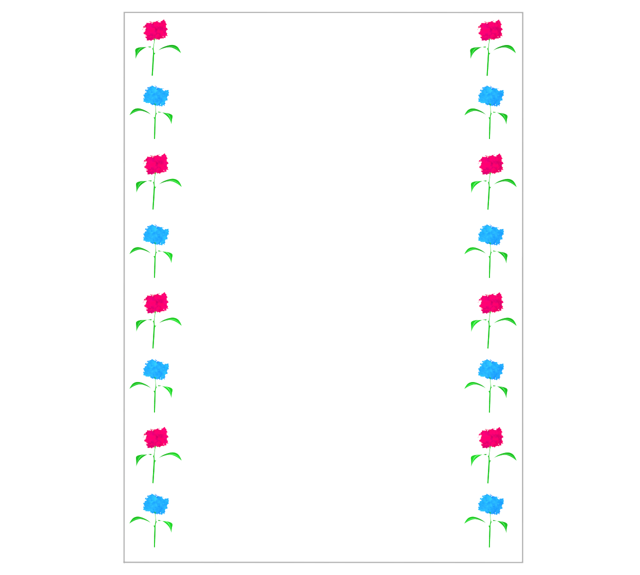 両サイドに並ぶ紫陽花のテンプレート