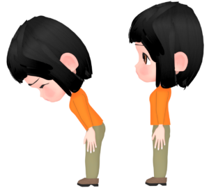 お辞儀をする女性のイラスト