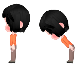 お辞儀をする女性のイラスト