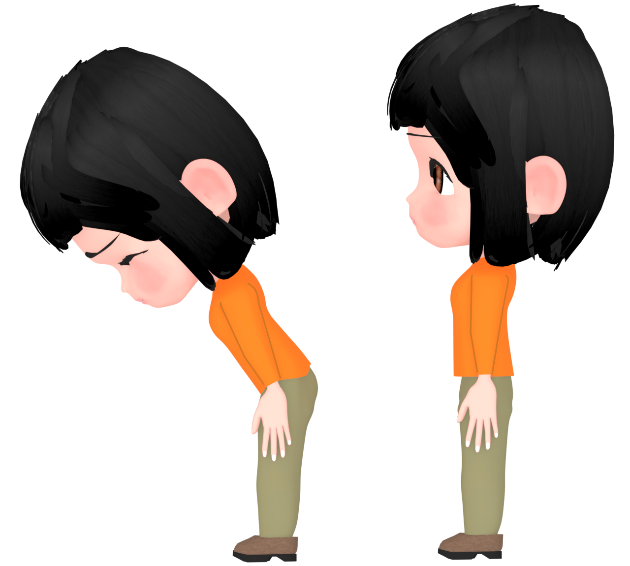お辞儀をする女性のイラスト