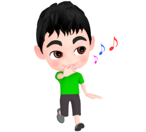 指笛を吹く男の子のイラスト