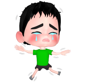 ジタバタ駄々をこねる男の子のイラスト