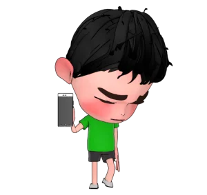 スマホから目を背ける男の子のイラスト