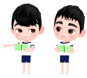 地図を見る男の子のイラスト