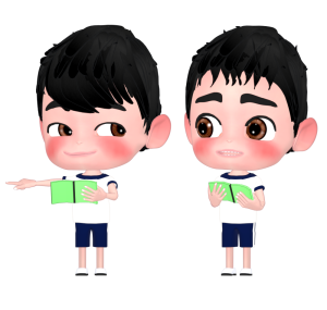 地図を見る男の子のイラスト