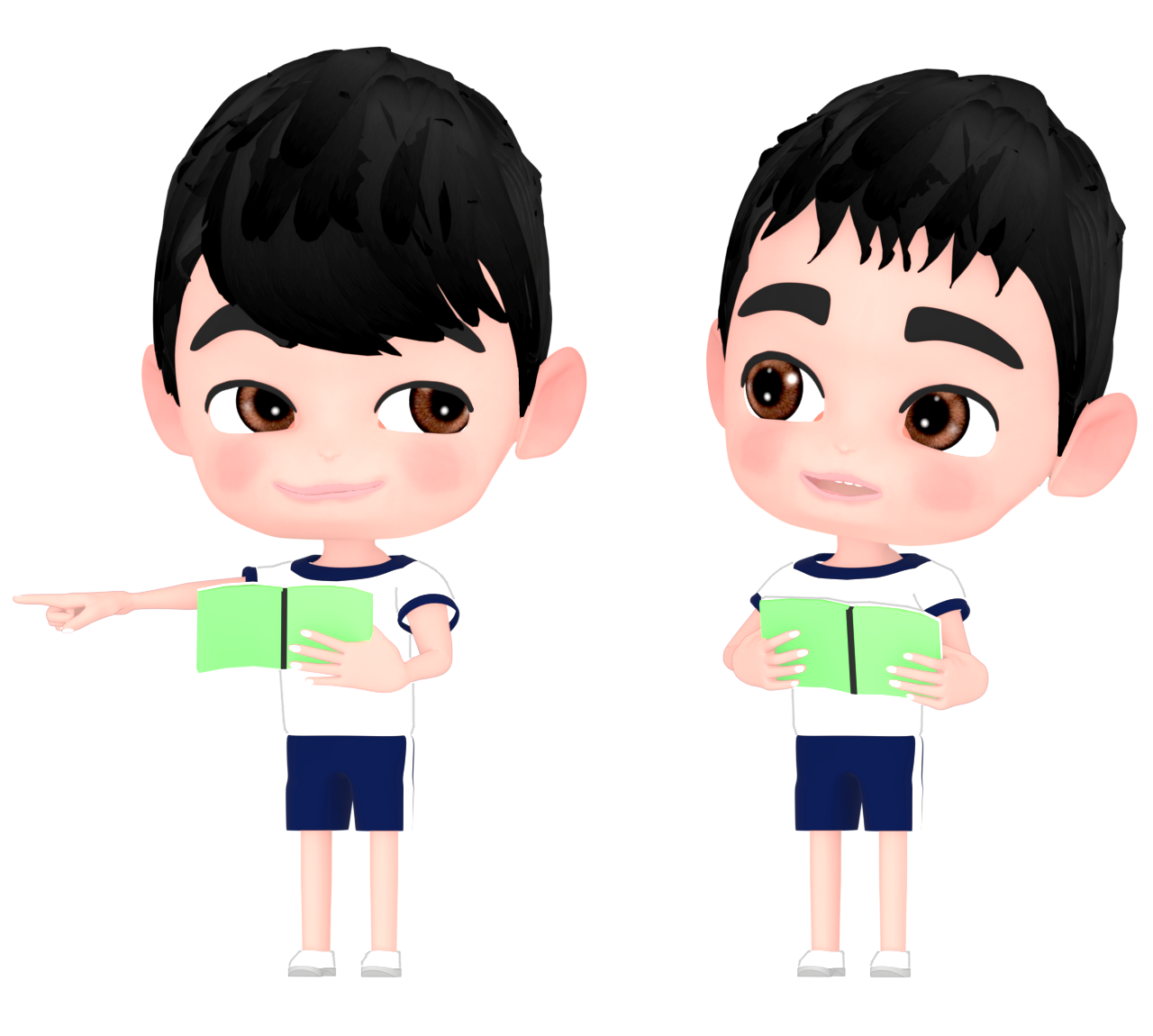 地図を見る男の子のイラスト