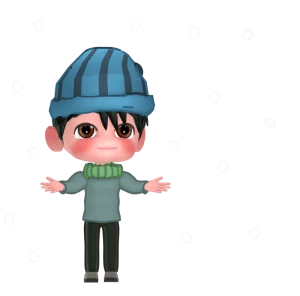 雪を眺める男性のイラスト