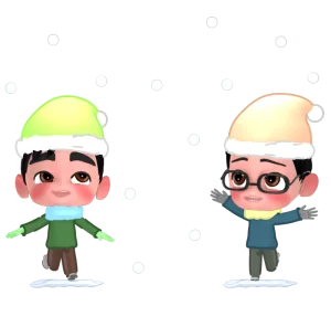 雪遊びをする男の子のイラスト