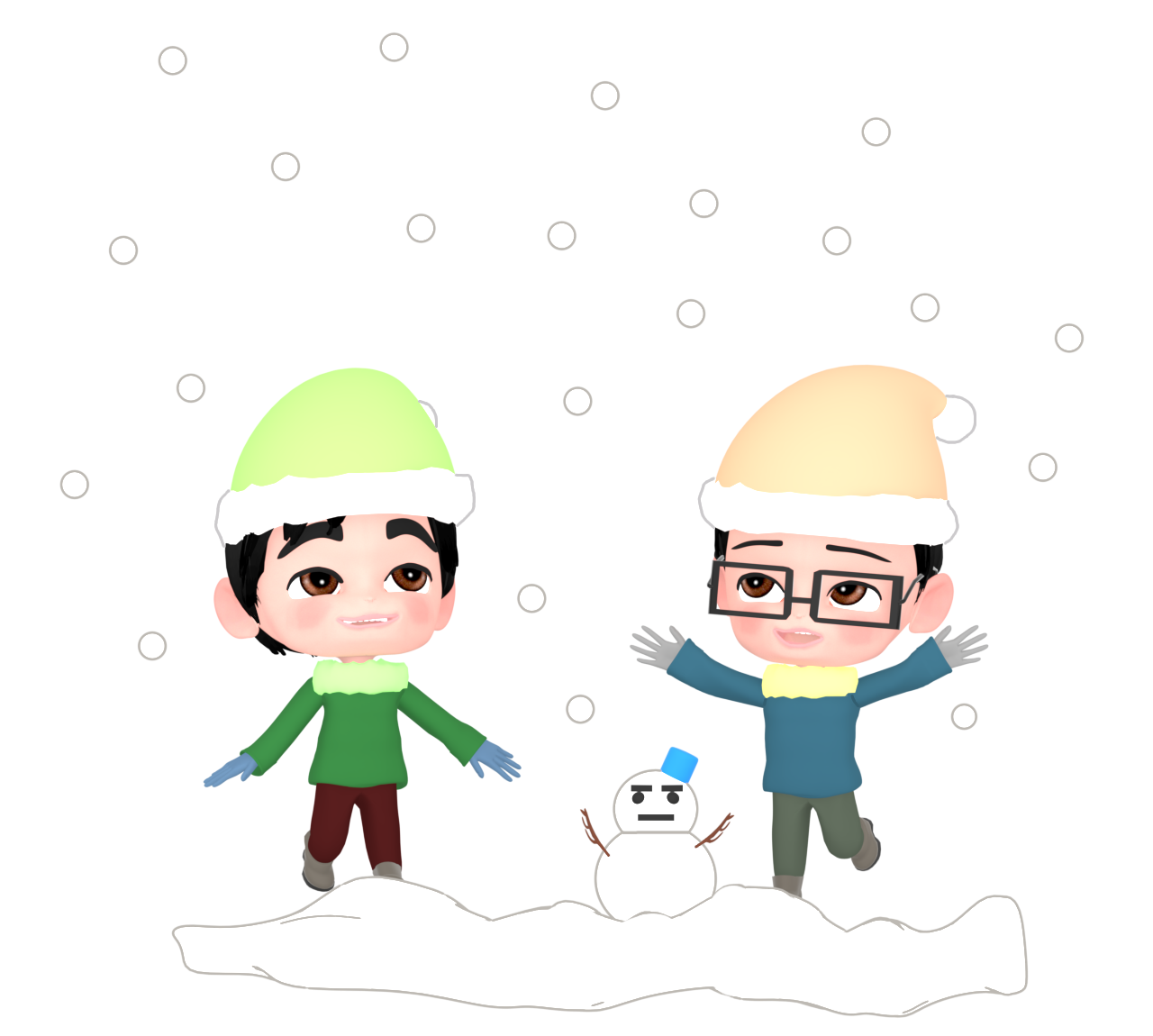 雪遊びをする男の子のイラスト