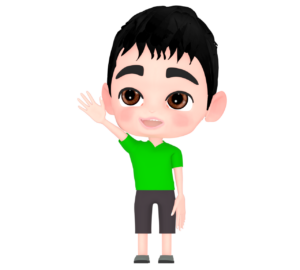 手を挙げる男の子のイラスト