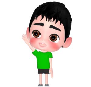 手を挙げる男の子のイラスト