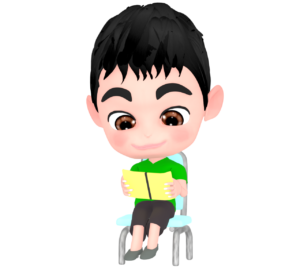 本を読む男の子のイラスト