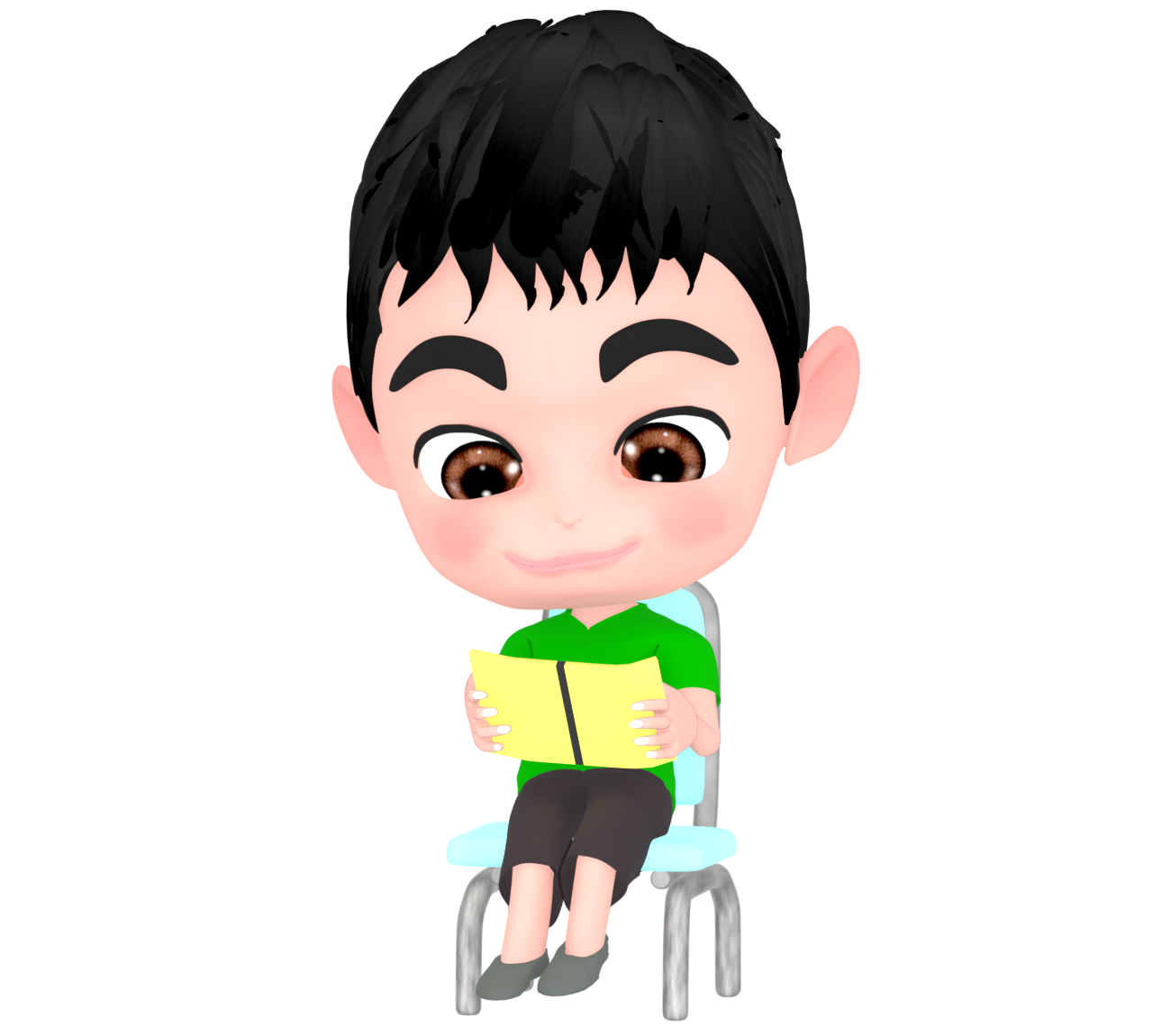 本を読む男の子のイラスト