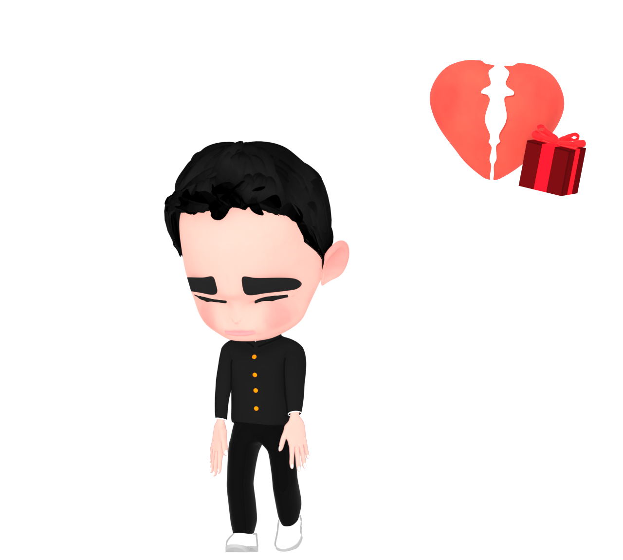 バレンタインにチョコを貰えない男子のイラスト