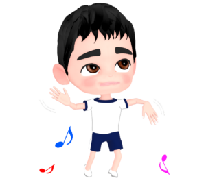 ダンスが苦手な男の子のイラスト