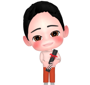 卒業証書が入った筒を持つ男の子のイラスト