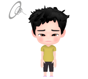髪がボサボサの男の子のイラスト