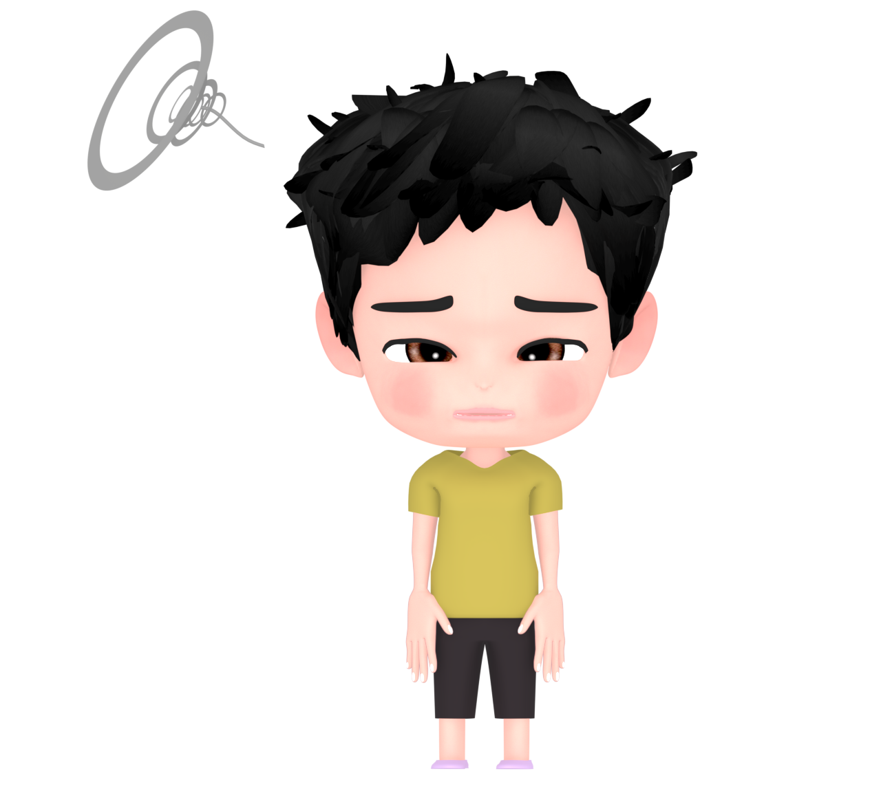 髪がボサボサの男の子のイラスト