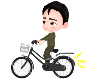 ブレーキ音がうるさい自転車のイラスト