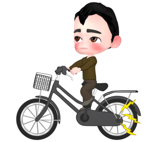 ブレーキ音がうるさい自転車のイラスト