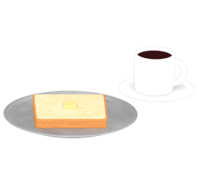 パンとコーヒーセットのイラスト