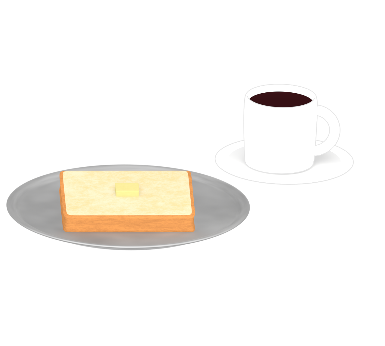 パンとコーヒーセットのイラスト