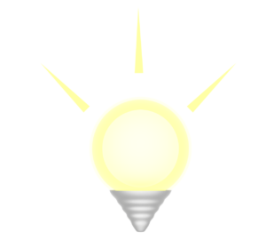 明るい電球のイラスト