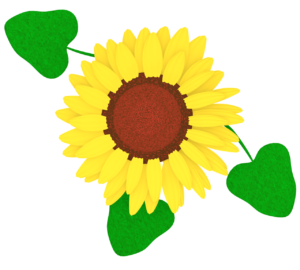 明るく元気なひまわりのイラスト