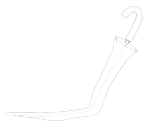 折れた傘のイラスト