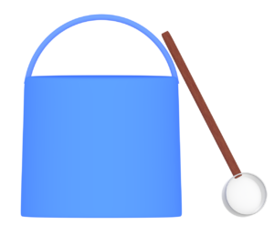 バケツと柄杓のイラスト