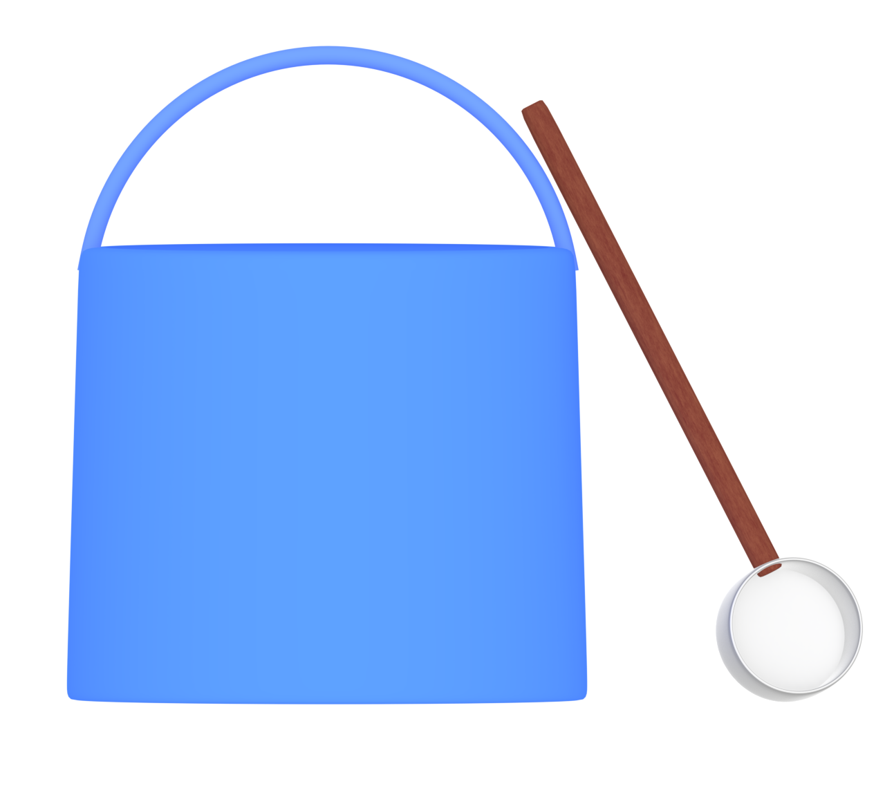 バケツと柄杓のイラスト