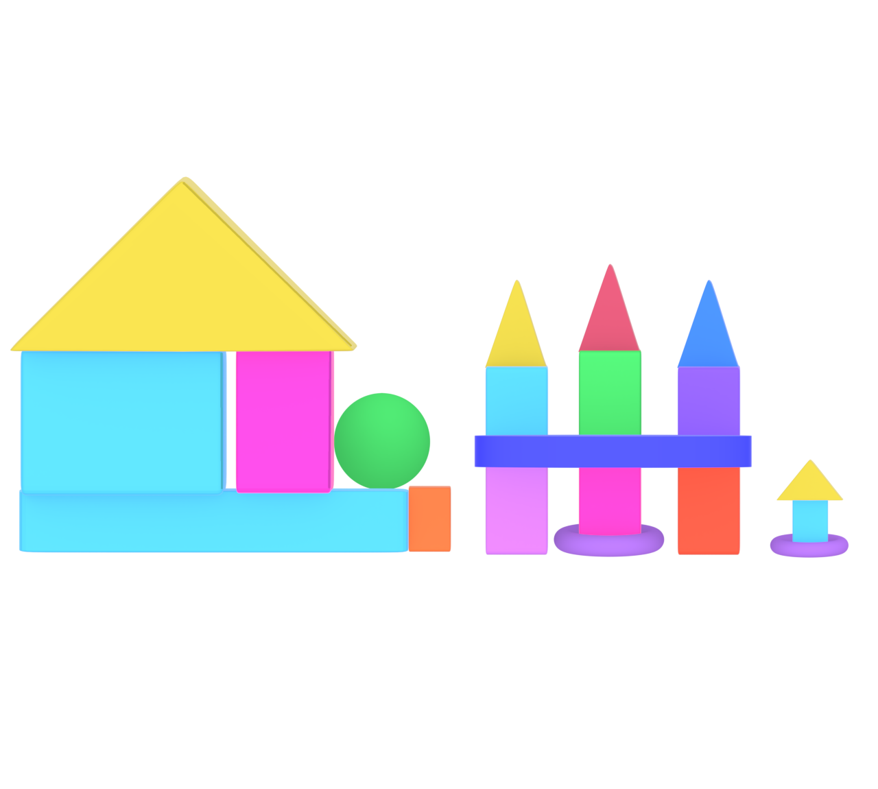 積み木で作るお城のイラスト