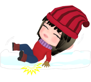 尻もちをつく女性のイラスト