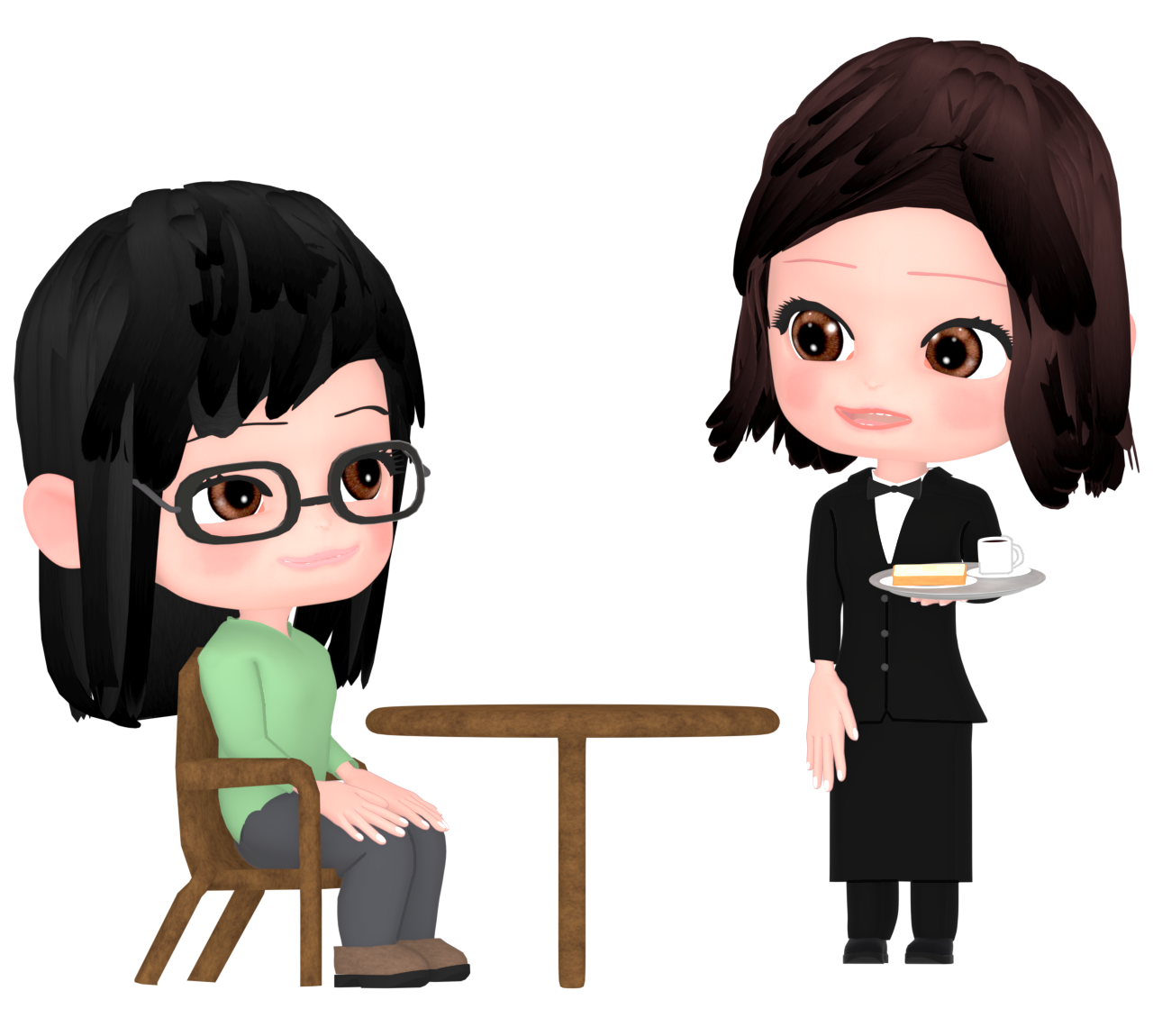 カフェの店員のイラスト