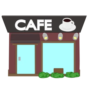 カフェの外観のイラスト