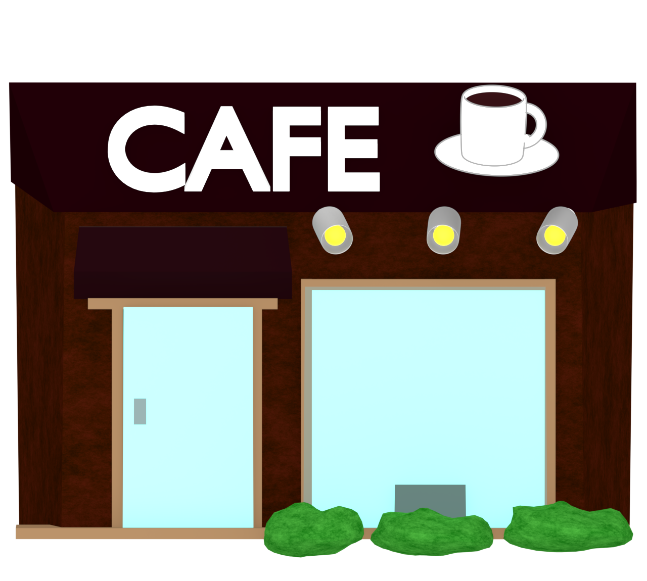 カフェの外観のイラスト