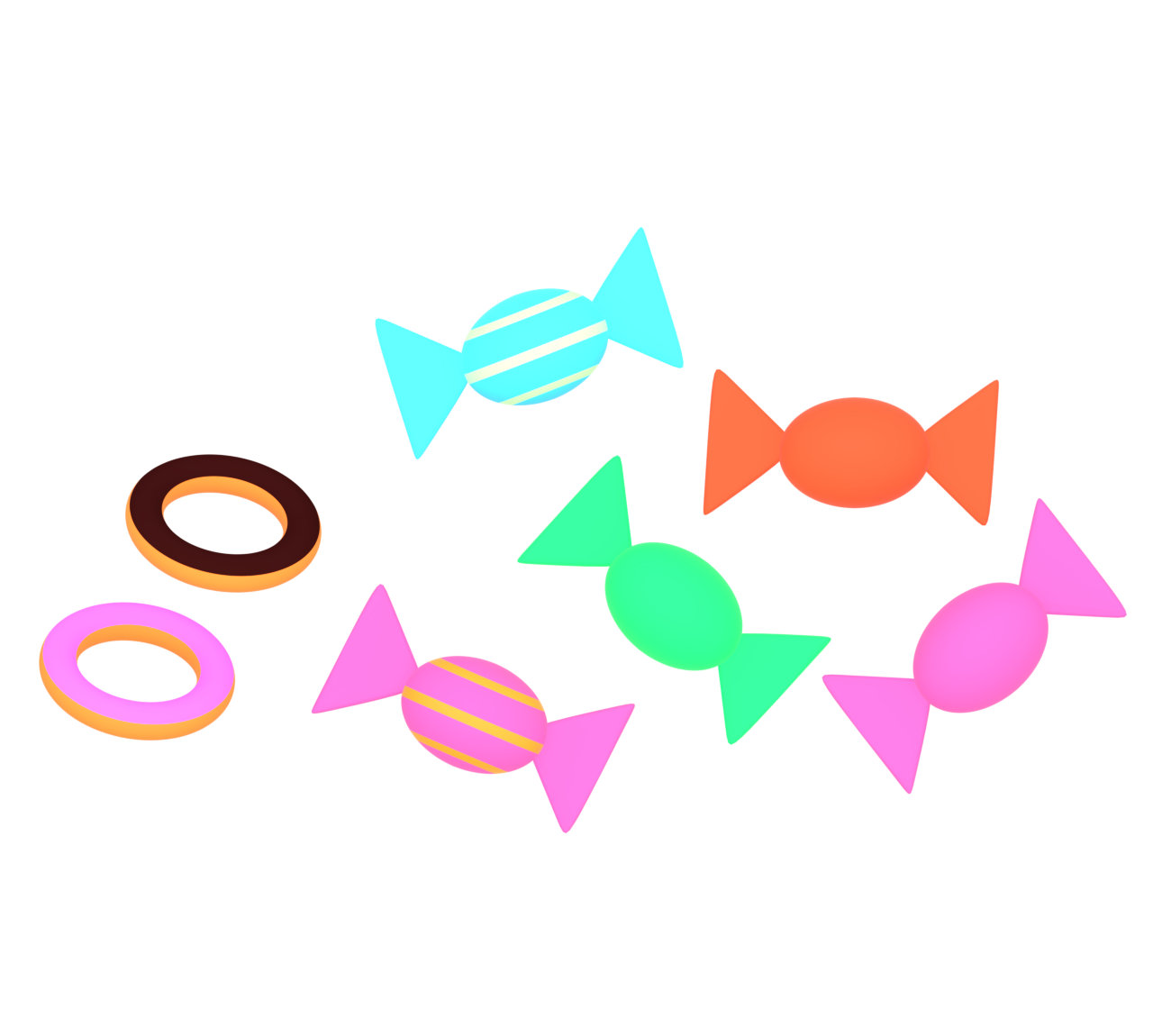 キャンディとドーナツのイラスト