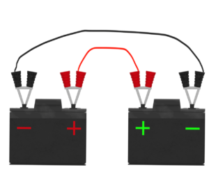 車のバッテリーを充電するイラスト
