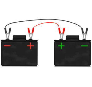 車のバッテリーを充電するイラスト