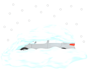 雪が積もった車のイラスト