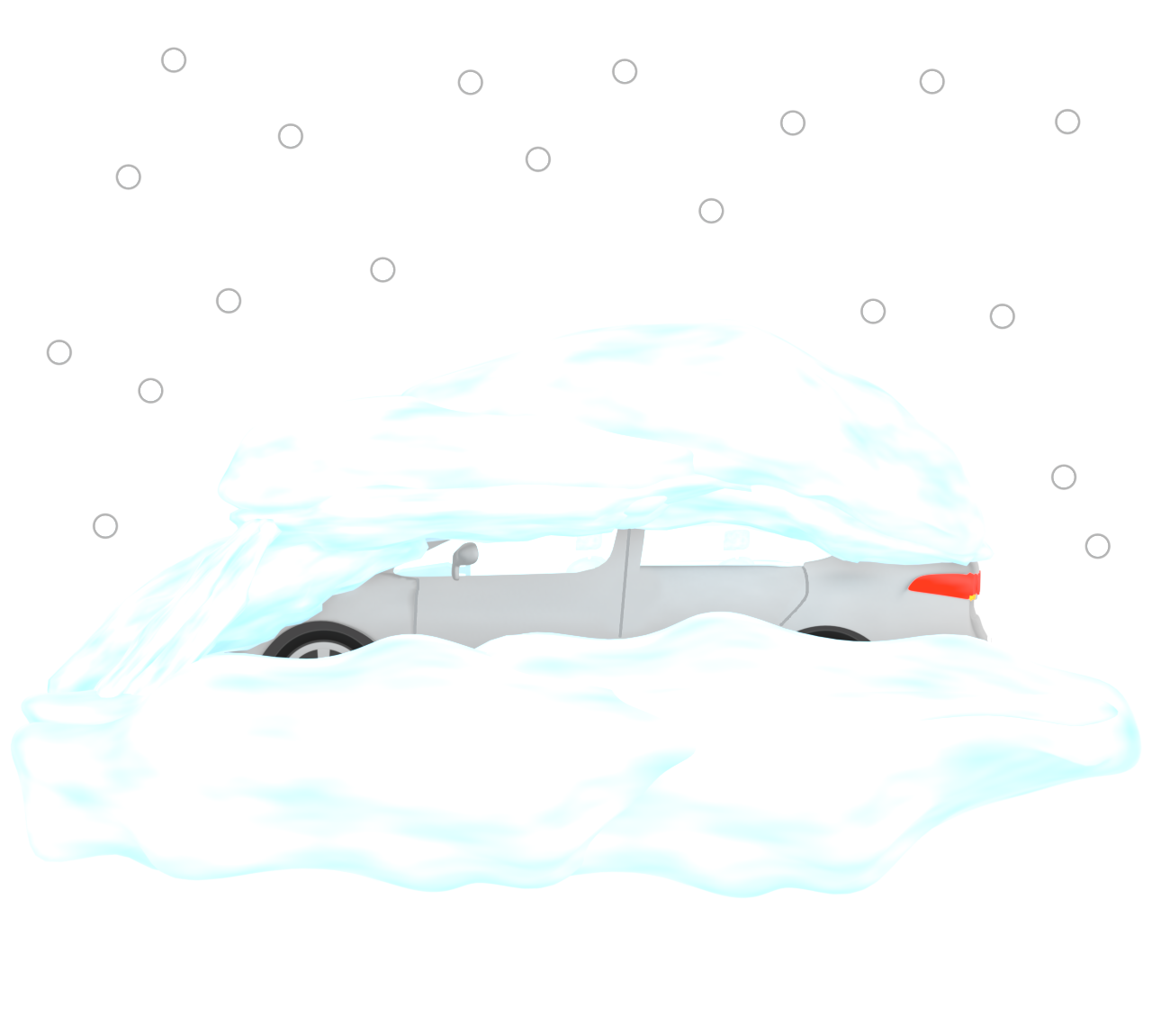 雪が積もった車のイラスト