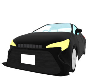 斜め前から見る自動車のイラスト