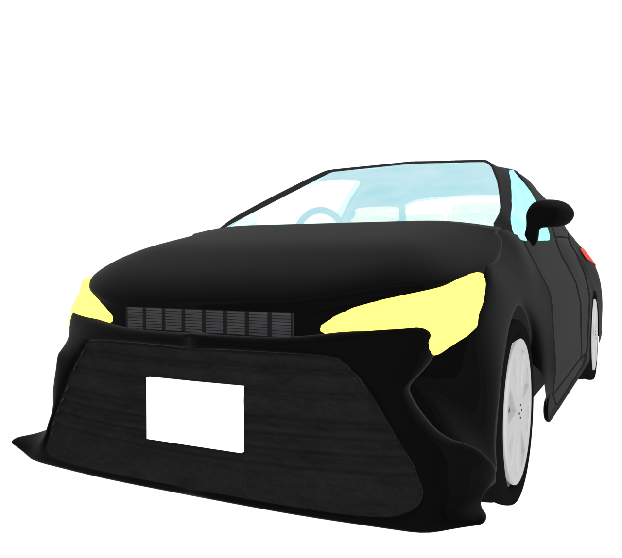 斜め前から見る自動車のイラスト