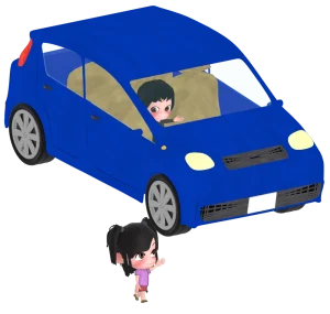 人に道を譲る車のイラスト