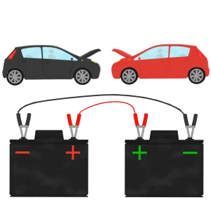 自動車のジャンピングスタートのイラスト