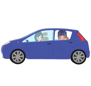 車酔いする女の子のイラスト