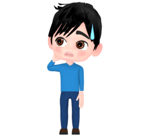 思い出して立ち止まる男性のイラスト